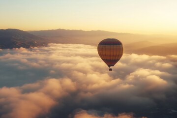 Colorful Hot Air Balloon Above a Breathtaking Landscape