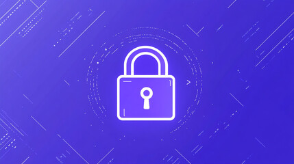 Cyber Security Abstract Design with Padlock Icon and Digital Elements