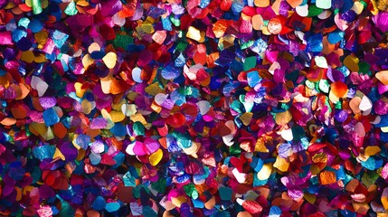 Festive background with vibrant colored confetti - perfect for celebrations, party invitations, and event decorations