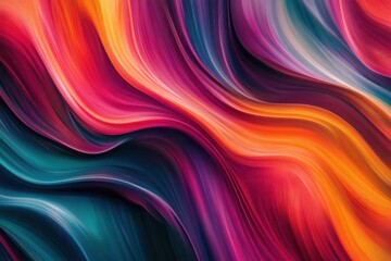 Obraz premium Vibrant Abstract Waves in Colorful Composition