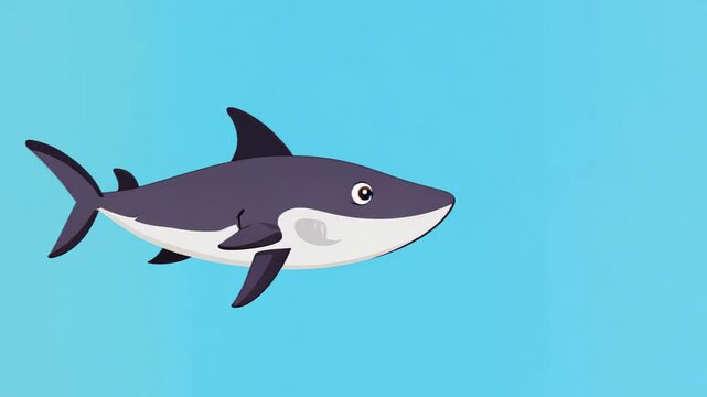cartoon shark in the water