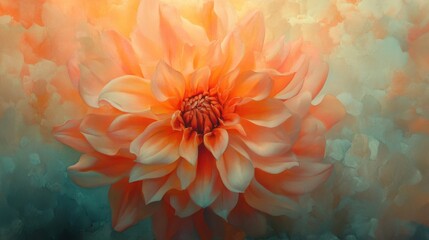 Peach Dahlia Blossom