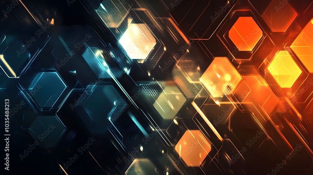 Poster hexagons pattern. geometric abstract background with simple hexagonal elements. medical, technology 