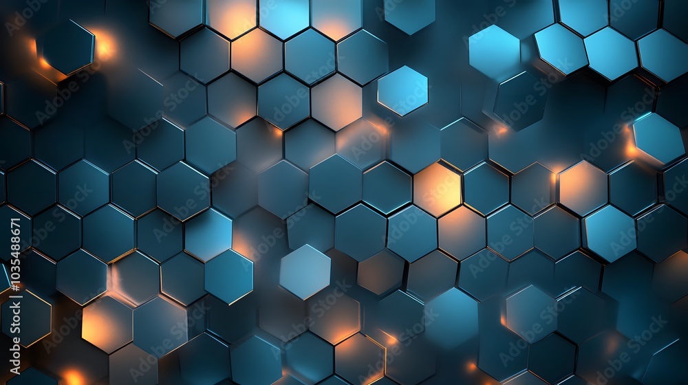 Poster hexagons pattern. geometric abstract background with simple hexagonal elements. medical, technology 