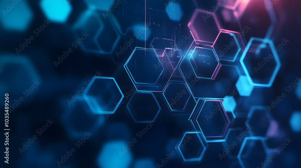 Poster hexagons pattern. geometric abstract background with simple hexagonal elements. medical, technology 