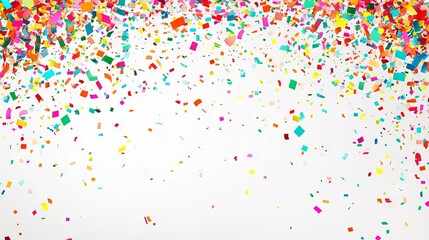Colorful confetti frame on transparent background - ideal for fun decorations, celebrations, and party themes