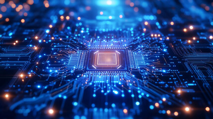 Abstract Digital Circuit Board Technology Background