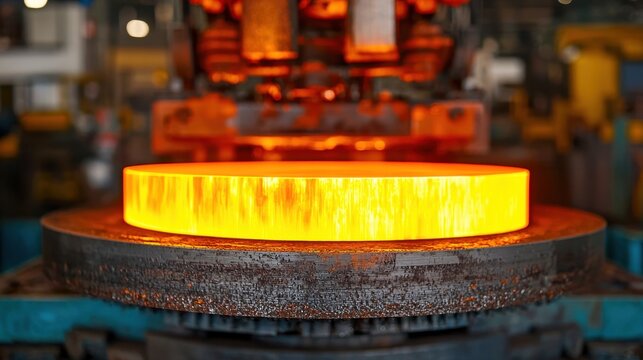 Investigate the formation of bainite in steels through isothermal transformation and its effect on hardness, Hot metal being forged in a factory
