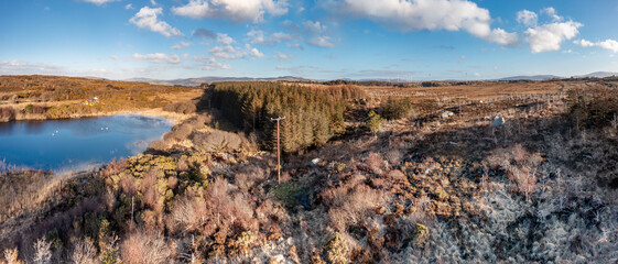 Flying above peat bog in County Donegal - Ireland