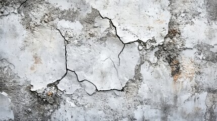 Obraz premium Cracked concrete texture background, centered view, subtle detail of fractures creating a worn, industrial look on flat grey surface
