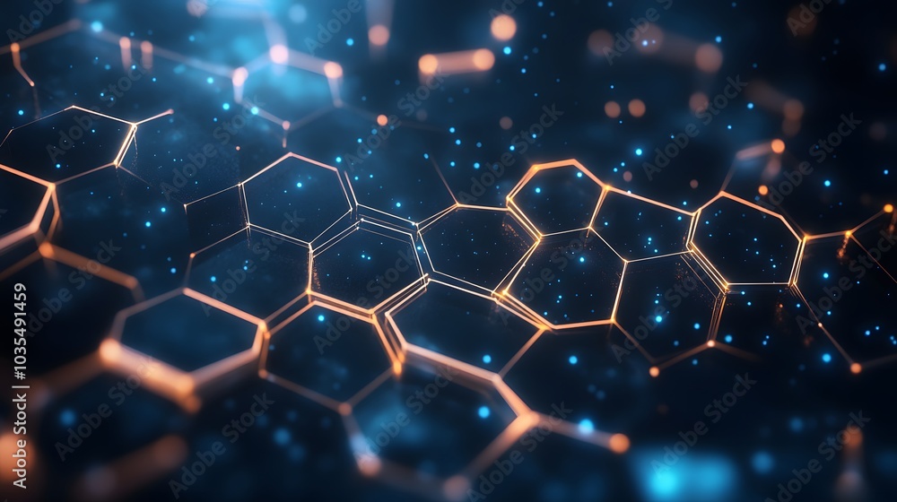 Poster hexagons pattern. geometric abstract background with simple hexagonal elements. medical, technology 
