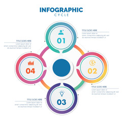 infographic cycle template elegant flat modern