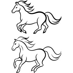 Black and white style horse