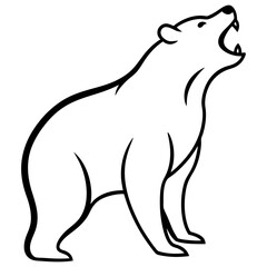 Polar bear silhouette illustration design 