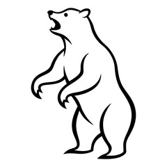 Polar bear silhouette illustration design 