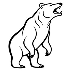Polar bear silhouette illustration design 