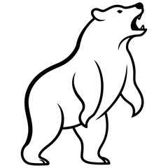 Polar bear silhouette illustration design 
