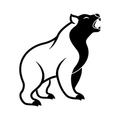 Polar bear silhouette illustration design 
