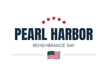Pearl Harbor remembrance day card or background. vector illustration.