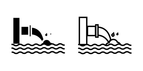 waste water set icon on white background