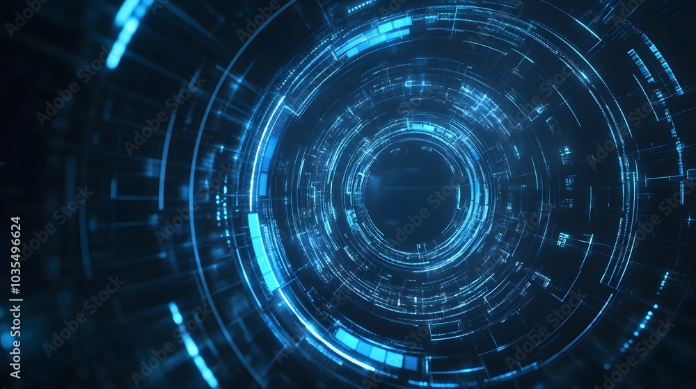 Poster blue technology background and abstract digital tech circle.copy space.