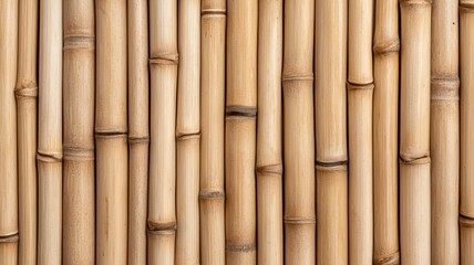 Fototapeta premium Bamboo texture background, natural brown tones, white isolate background.