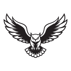 Obraz premium Flying owl luxury silhouette logo. owl logo, owl icon, owl vector, owl