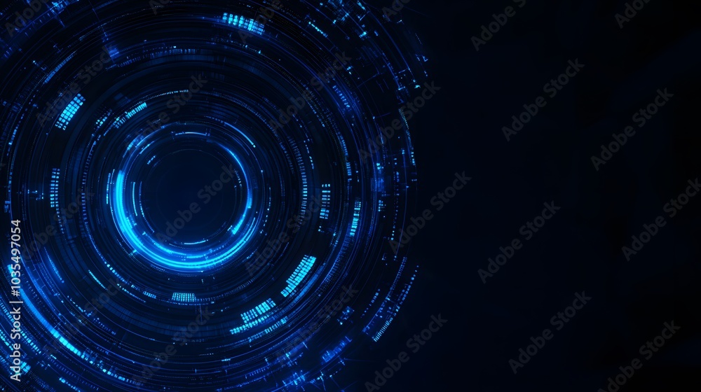Poster blue technology background and abstract digital tech circle.copy space.