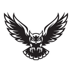 Obraz premium Flying owl luxury silhouette logo. owl logo, owl icon, owl vector, owl