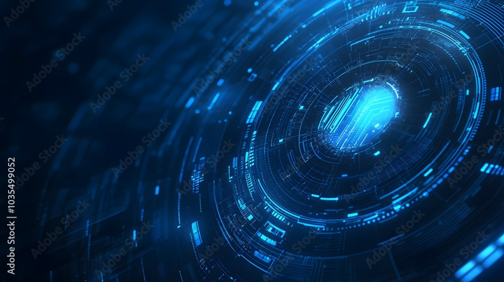 Poster blue technology background and abstract digital tech circle.copy space.