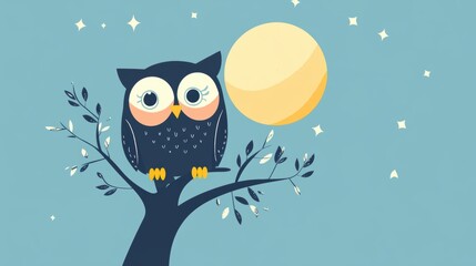 Cute cartoon owl. Halloween decoration.