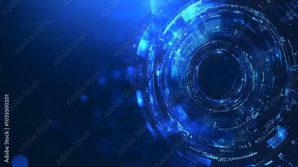 Poster blue technology background and abstract digital tech circle.copy space.