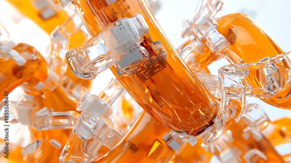 Poster digital flow matrix, a vibrant 3d representation showcasing the dynamic movement of data across an i