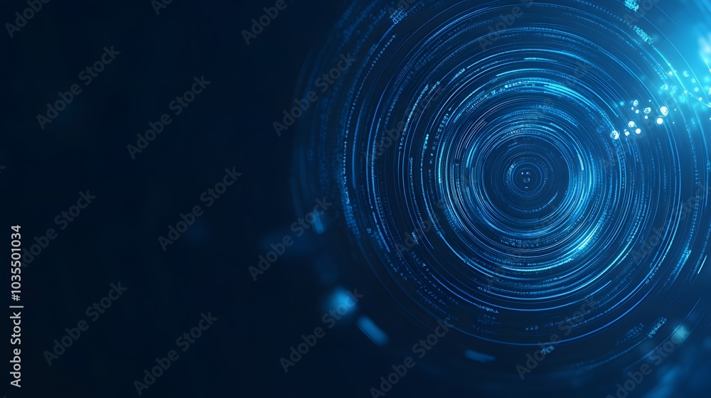 Poster blue technology background and abstract digital tech circle.copy space.