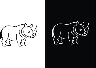 Rhino line Vector, rhino vector graphic icon on white background.