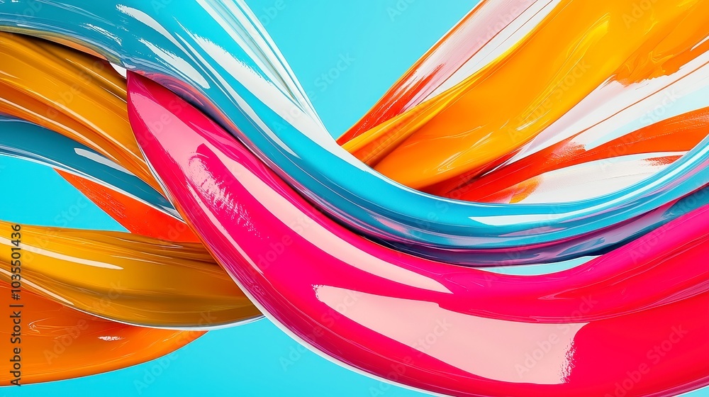 Poster vibrant geometric patterns, dynamic modern background with smooth lines and rich colors, perfect for