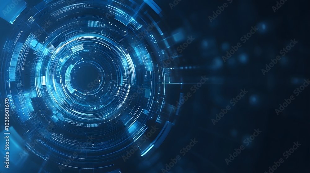 Poster blue technology background and abstract digital tech circle.copy space.
