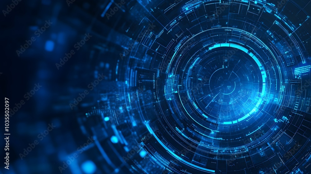 Poster blue technology background and abstract digital tech circle.copy space.