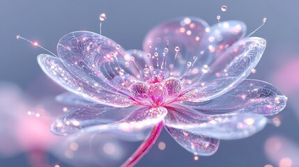 Fototapeta premium Fractal Blossom, intricate digital artwork showcasing a macro closeup of a vibrant fractal flower, perfect for innovative graphic design projects.