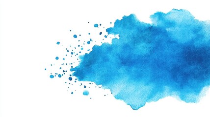 Obraz premium Blue watercolor splash on white isolated background.