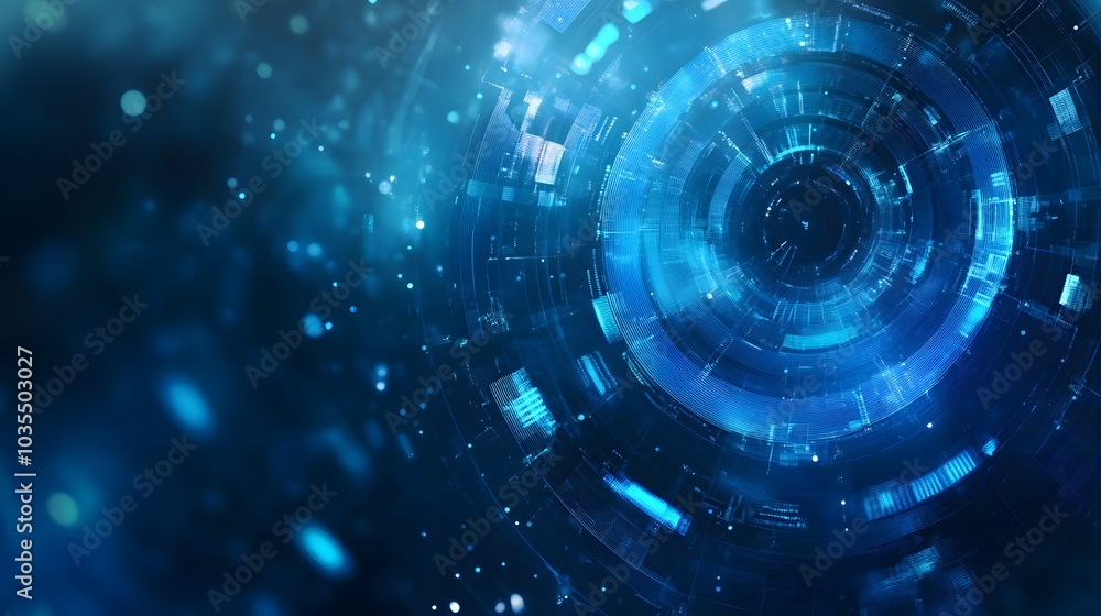 Poster blue technology background and abstract digital tech circle.copy space.