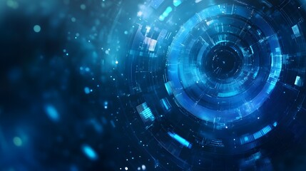 Blue technology background and abstract digital tech circle.copy space. 