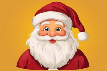 Santa Claus clipart Christmasthemed flat design front view jolly Santa cartoon drawing Triadic Color Scheme