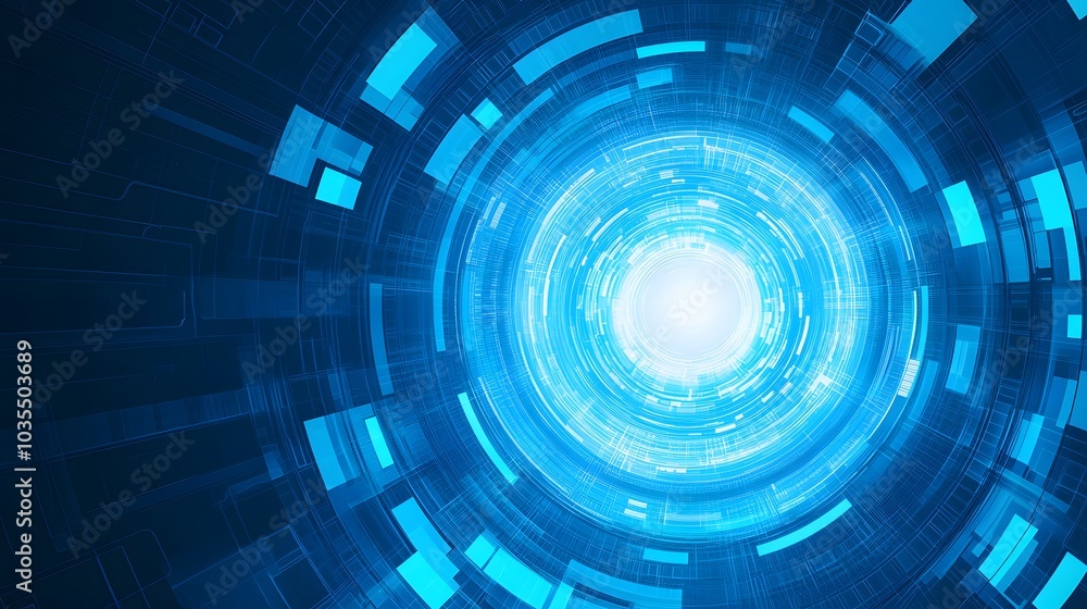 Poster blue technology background and abstract digital tech circle.copy space.