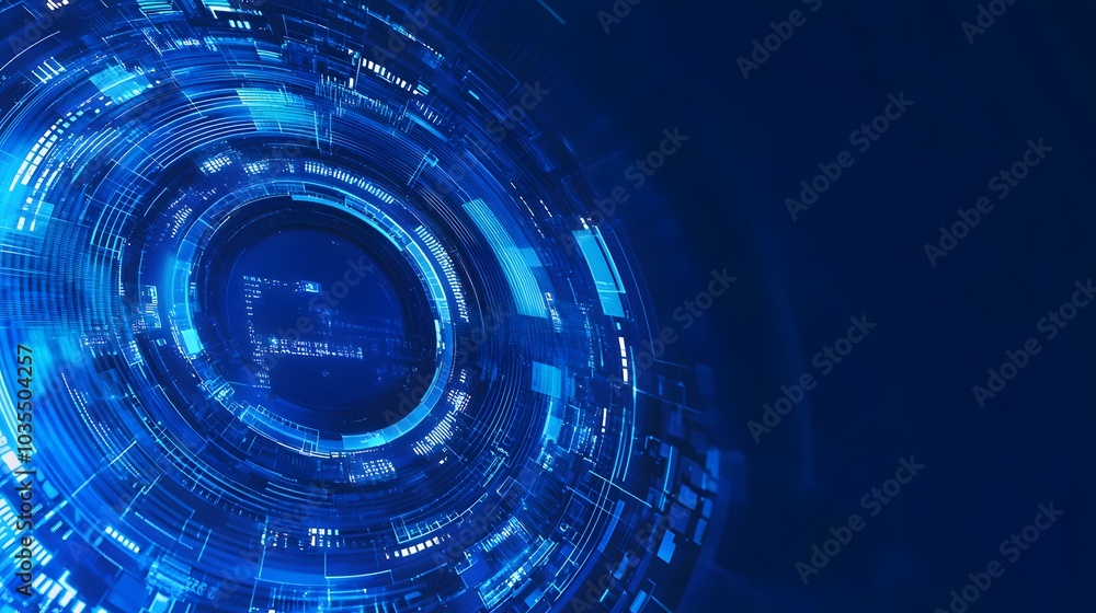 Poster blue technology background and abstract digital tech circle.copy space.