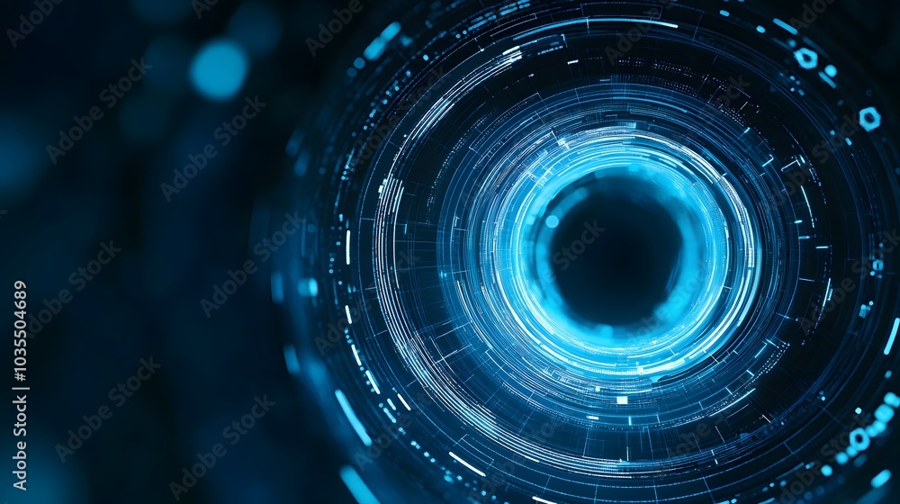 Poster blue technology background and abstract digital tech circle.copy space.