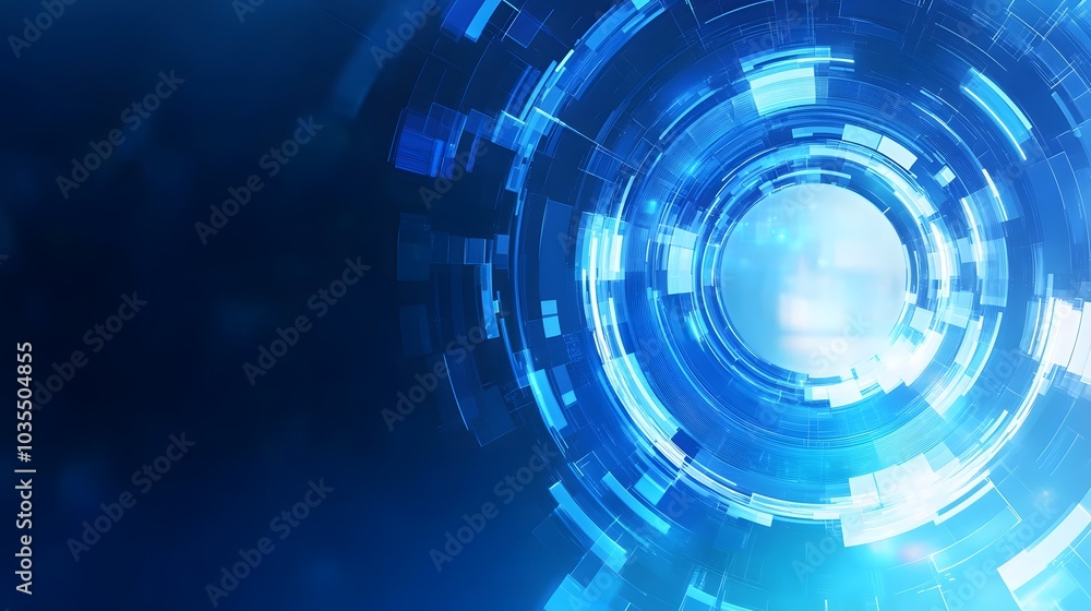 Poster blue technology background and abstract digital tech circle.copy space.