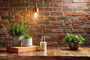 Product Photography on Brick Wall Background for Stylish Branding and Marketing