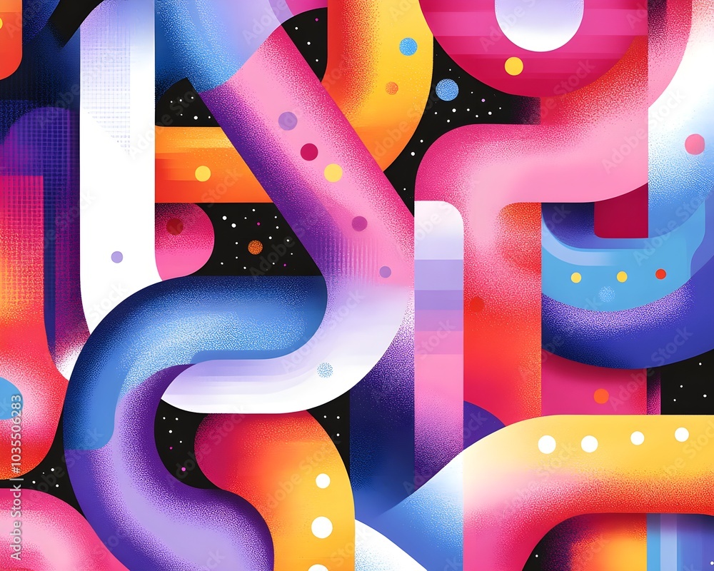 Poster abstract colorful shapes pattern design background