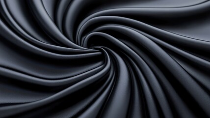 Obraz premium Close-up of swirling black fabric creating a smooth, elegant texture.
